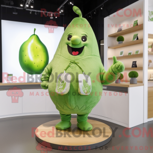 Green Pear mascot costume...