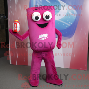 Magenta Soda Can maskot...