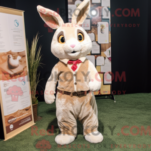 Beige vild kanin maskot...