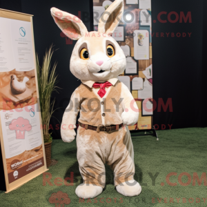 Beige Wild Rabbit mascot...