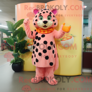 Peach Leopard mascot...