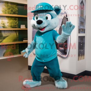 Turquoise Weasel mascot...