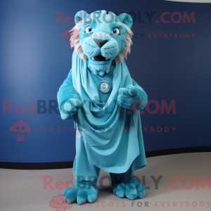 Cyan Smilodon mascot...