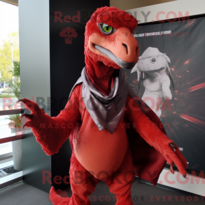 Red Utahraptor mascot...