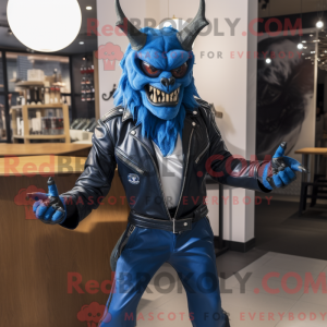 Blue Devil-maskotdraktfigur...