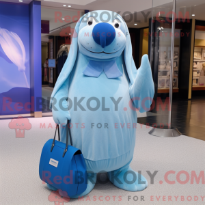 Blue Walrus mascot costume...