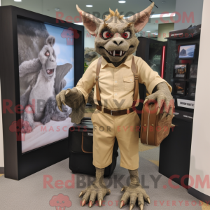 Tan Gargoyle mascot costume...