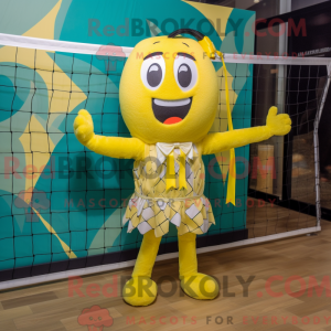 Citroengeel volleybalnet...