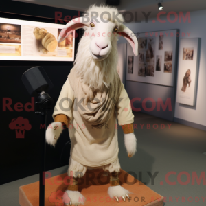 Beige Angora Goat mascot...