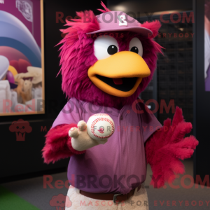 Magenta Hens mascot costume...