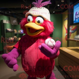 Magenta Hens maskot kostume...