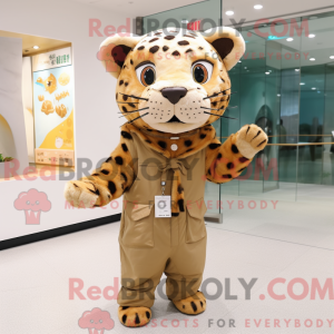 Tan Leopard mascot costume...