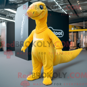 Gul Diplodocus maskot...