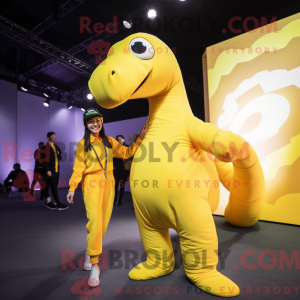 Yellow Diplodocus mascot...