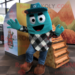 Teal Nachos mascottekostuum...