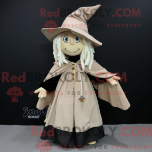 Beige Witch mascot costume...