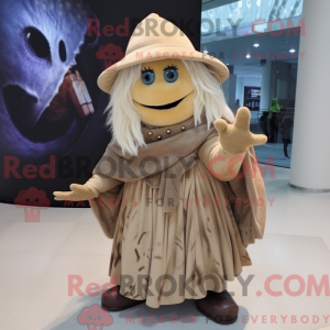 Beige Witch mascot costume...