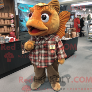 Brown Goldfish mascot...