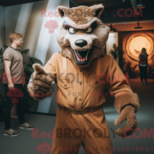 Tan Werewolf mascot costume...