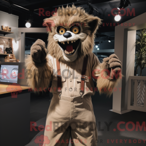 Tan Werewolf mascot costume...