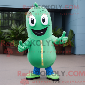 Blue Green Bean mascot...