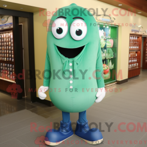 Blue Green Bean mascot...