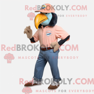 Peach Toucan maskot kostume...
