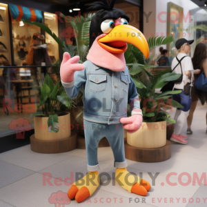 Peach Toucan mascot costume...