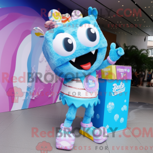 Costume mascotte Cyan Candy...