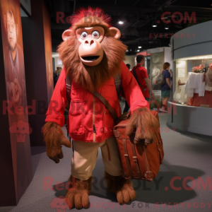 Red Baboon mascot costume...