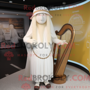 White Celtic Harp mascot...