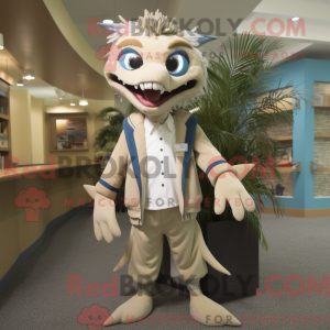 Beige Barracuda maskot...