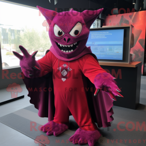 Magenta Vampir Maskottchen...