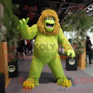 Limegrøn Sasquatch maskot...