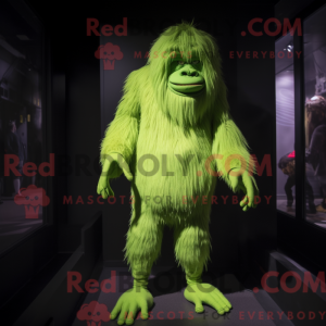 Limegrøn Sasquatch maskot...