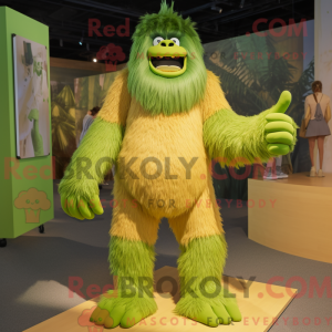 Limegrøn Sasquatch maskot...