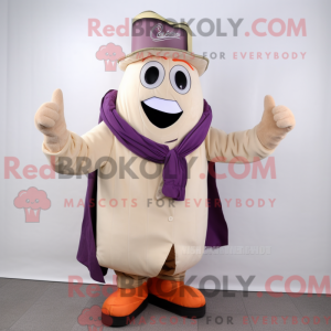 Beige aubergine maskot...