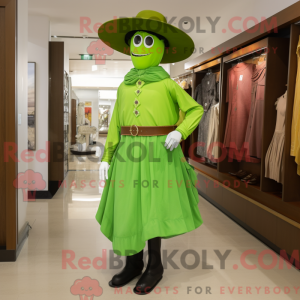 Lime Green Cowboy mascot...