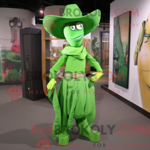 Lime Green Cowboy mascot...