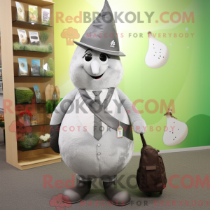 Silver Pear mascot costume...