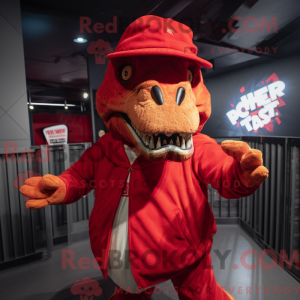 Rød T Rex maskotdraktfigur...