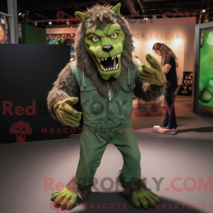 Grøn varulv maskot kostume...