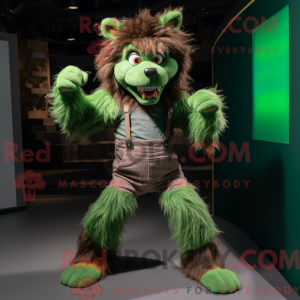 Zielony varulv maskot drakt...