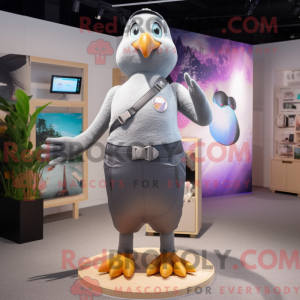 Gray Pigeon mascot costume...