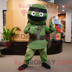 Oliven Ninja maskot kostume...