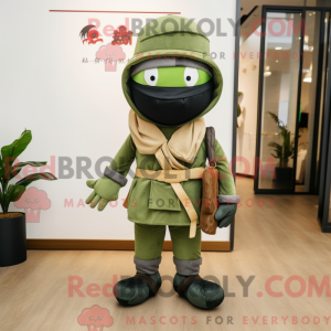 Oliven Ninja maskot kostume...