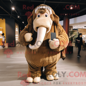 Tan Mammoth mascot costume...