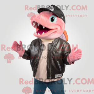 Pink Salmon mascot costume...