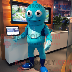 Cyan Pepper maskot kostume...