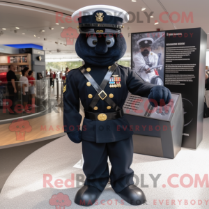 Sort Navy Soldier maskot...